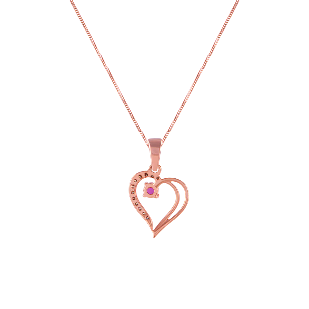 18k (750) Rose Gold And Diamond Pendant For Women - Image 3