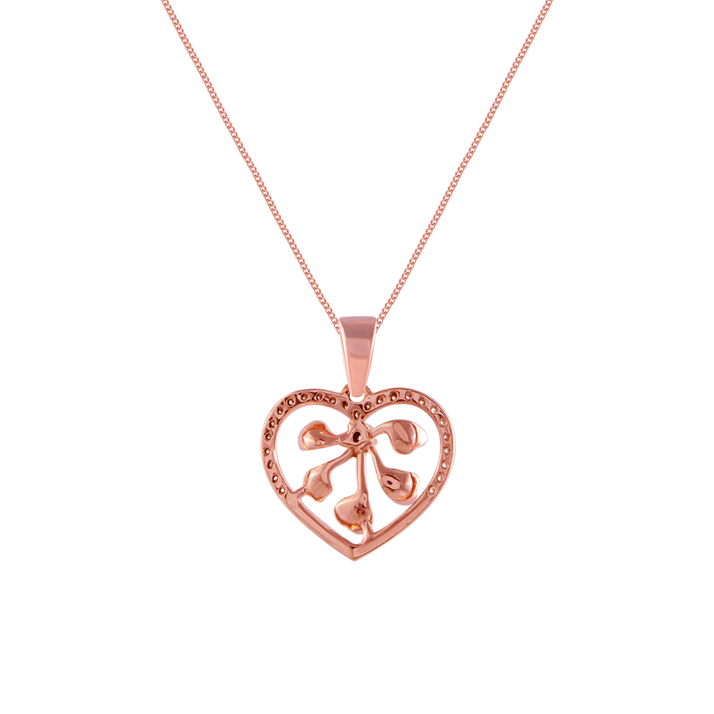 18k (750) Rose Gold And Diamond Pendant For Women - Image 2