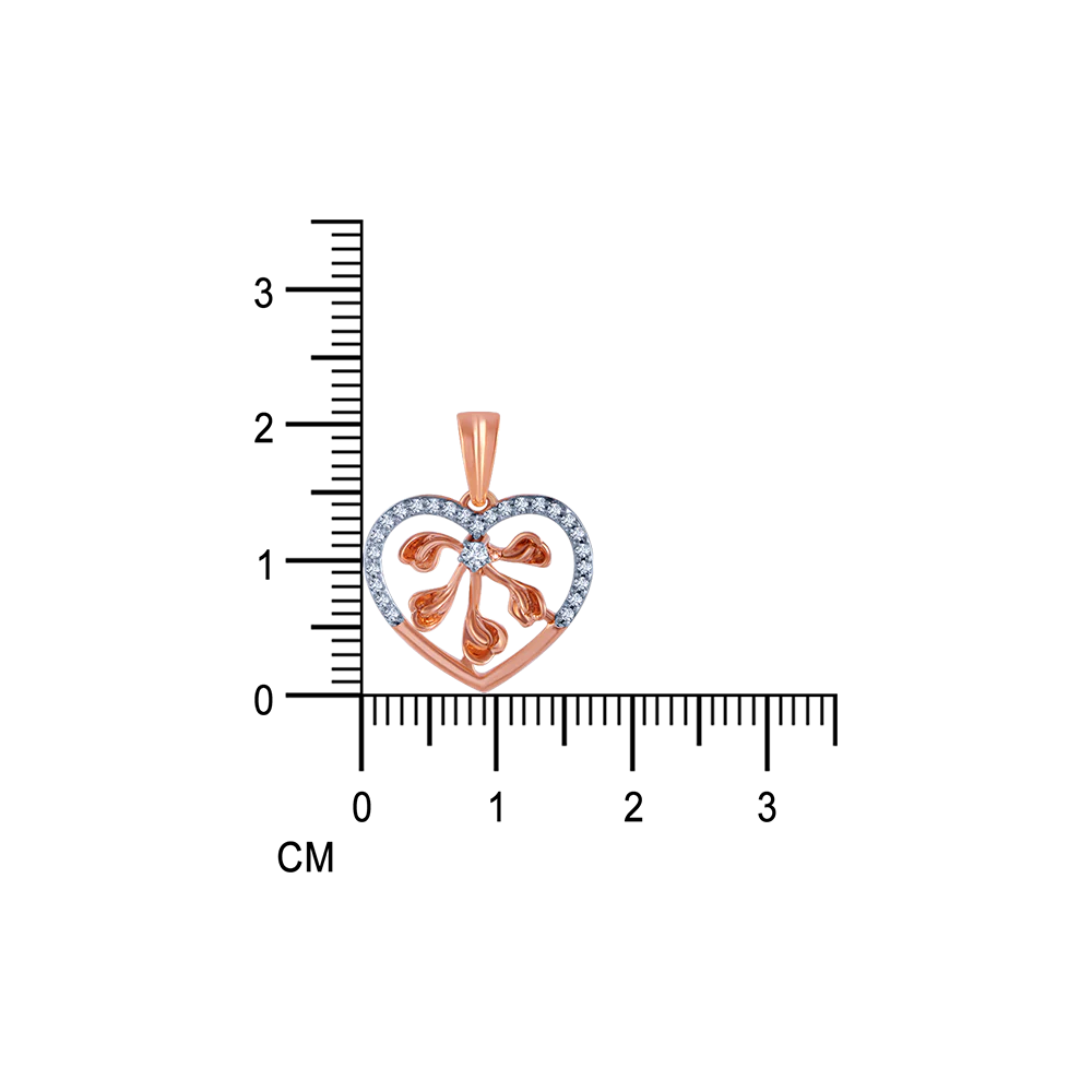 18k (750) Rose Gold And Diamond Pendant For Women - Image 4