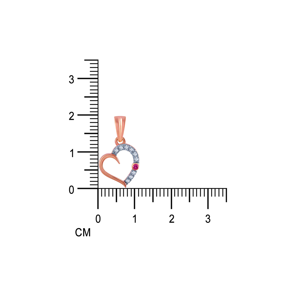 18k (750) Rose Gold And Diamond Pendant For Women - Image 5