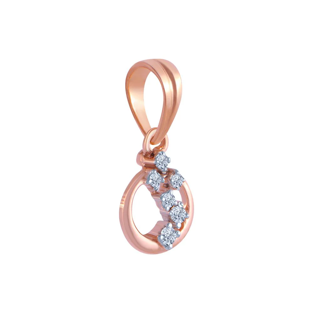 18k (750) Rose Gold And Diamond Pendant For Women - Image 3