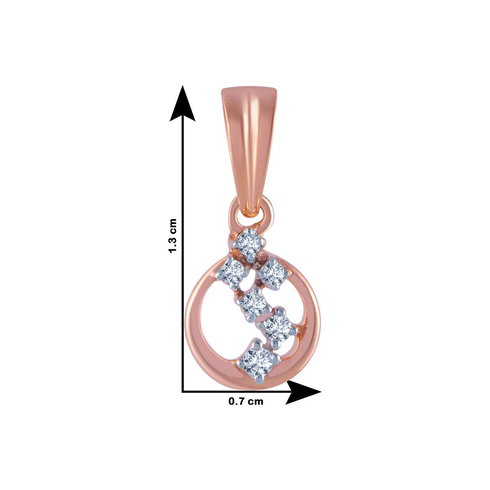 18k (750) Rose Gold And Diamond Pendant For Women - Image 4