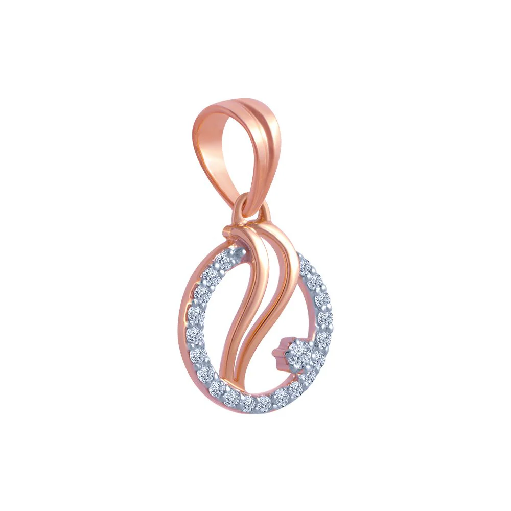 18k (750) Rose Gold And Diamond Pendant For Women - Image 3