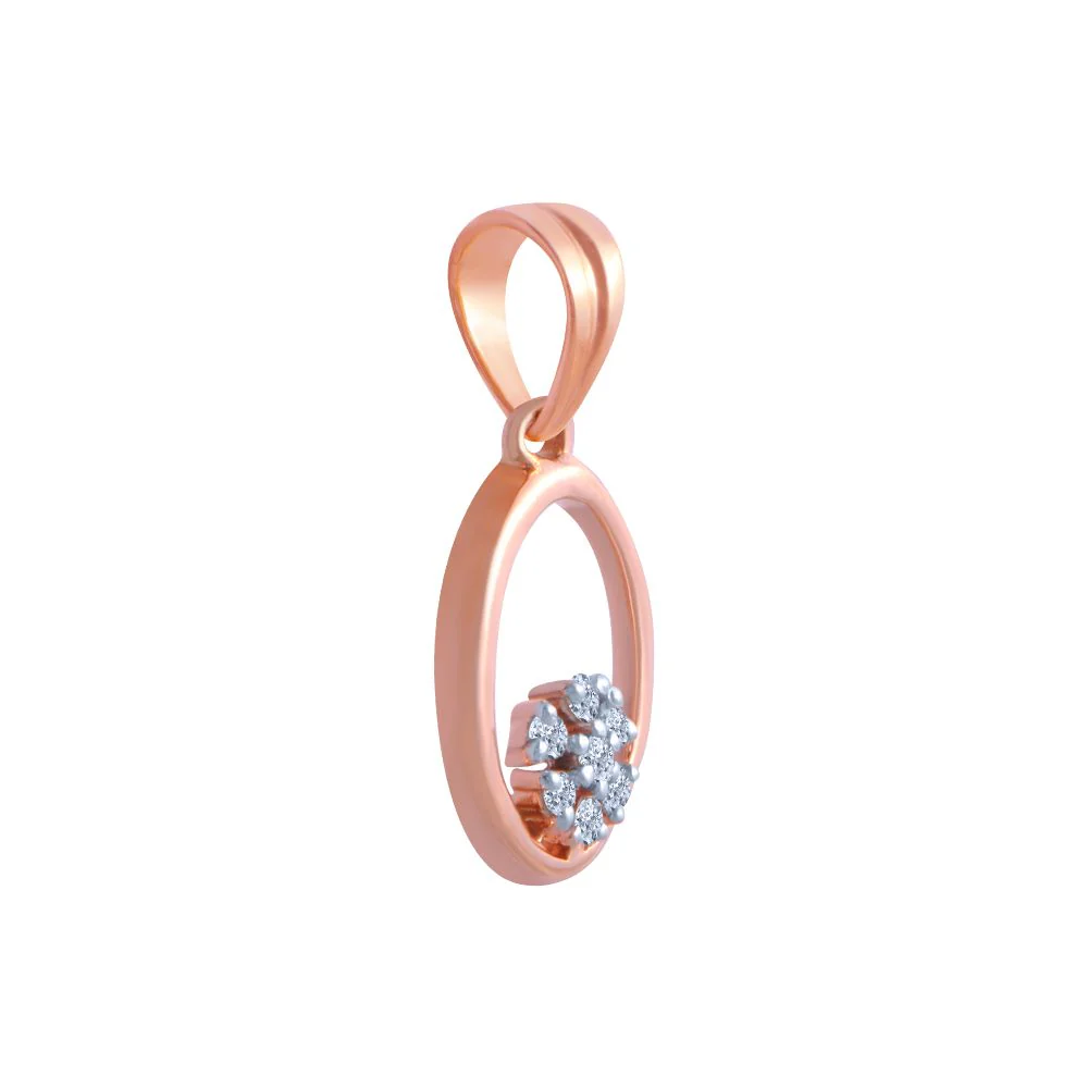 18k (750) Rose Gold And Diamond Pendant For Women - Image 3
