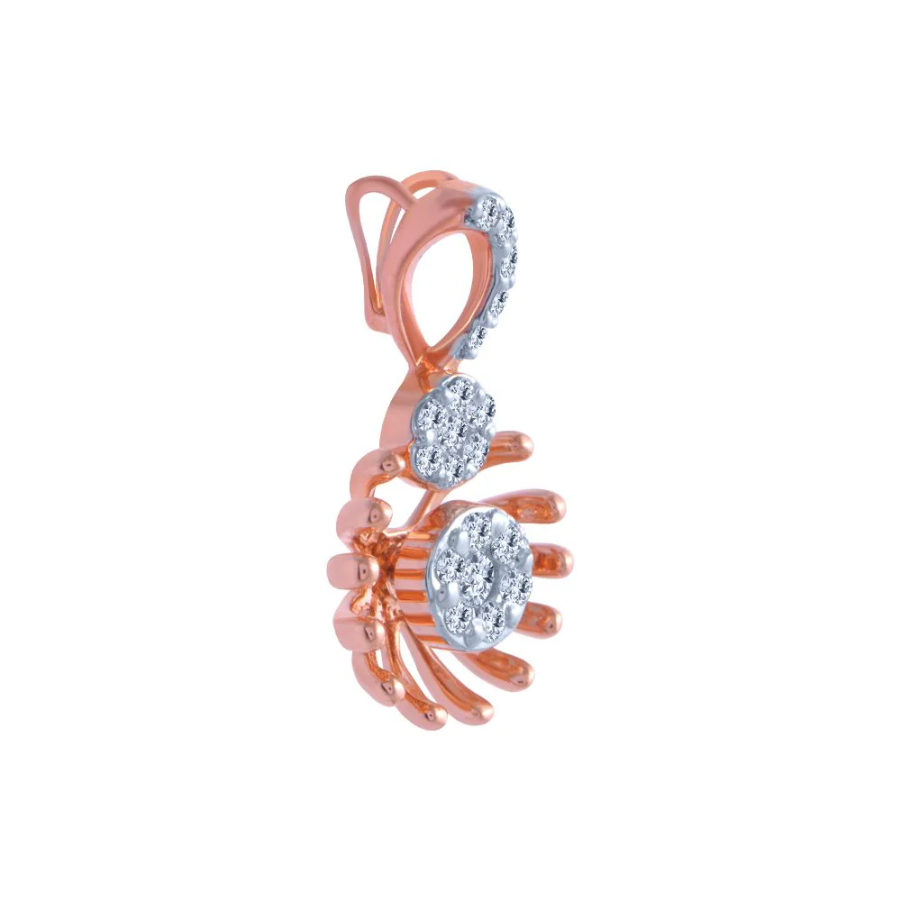 18k (750) Rose Gold And Diamond Pendant For Women - Image 3