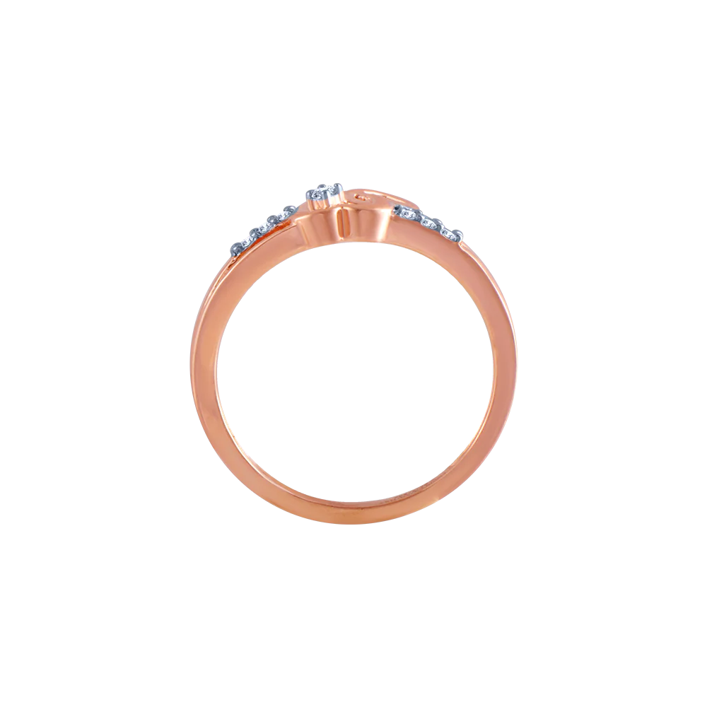 18k (750) Rose Gold And Diamond Ring For Women - Image 2