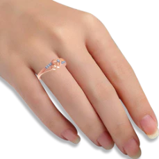 18k (750) Rose Gold And Diamond Ring For Women - Image 4