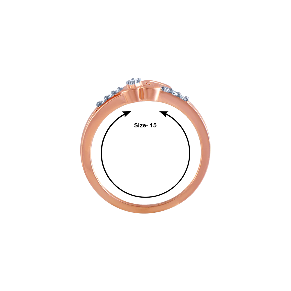 18k (750) Rose Gold And Diamond Ring For Women - Image 5
