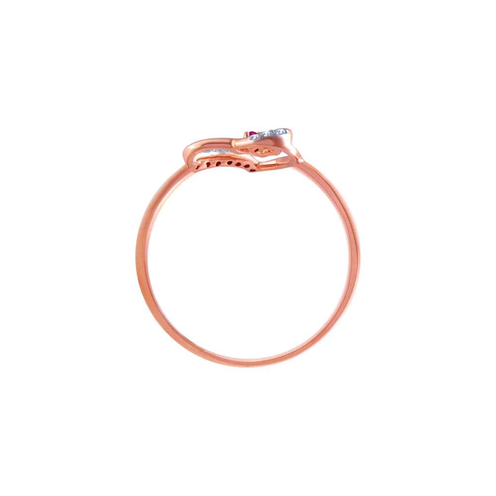 18k (750) Rose Gold And Diamond Ring For Women - Image 2