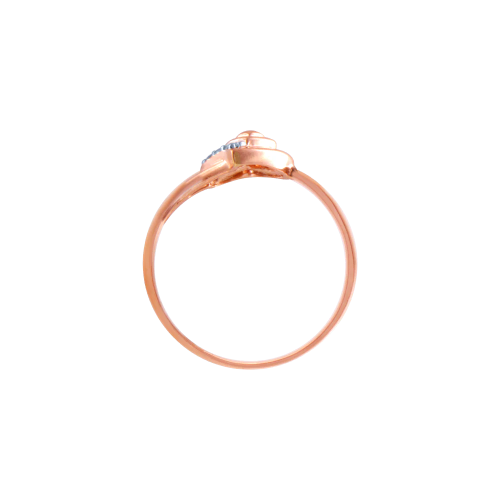 18k (750) Rose Gold And Diamond Ring For Women - Image 2