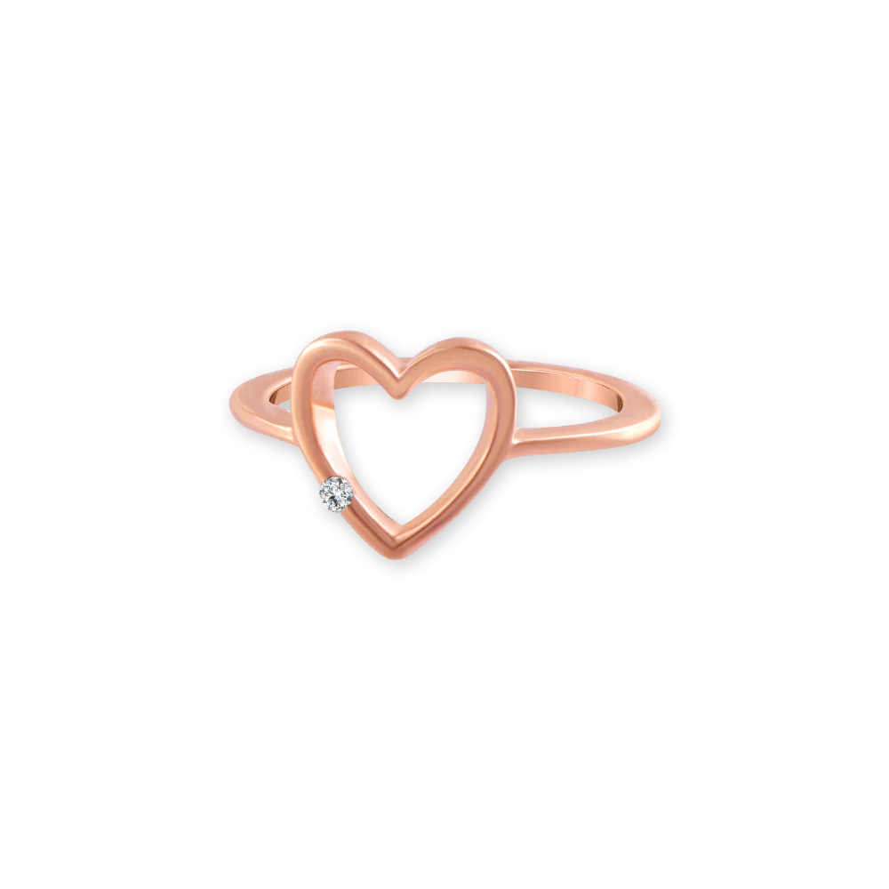 18k (750) Rose Gold And Diamond Ring For Women - Image 3