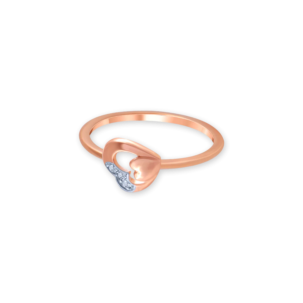 18k (750) Rose Gold And Diamond Ring For Women - Image 3