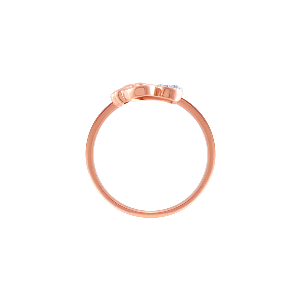 18k (750) Rose Gold And Diamond Ring For Women - Image 2