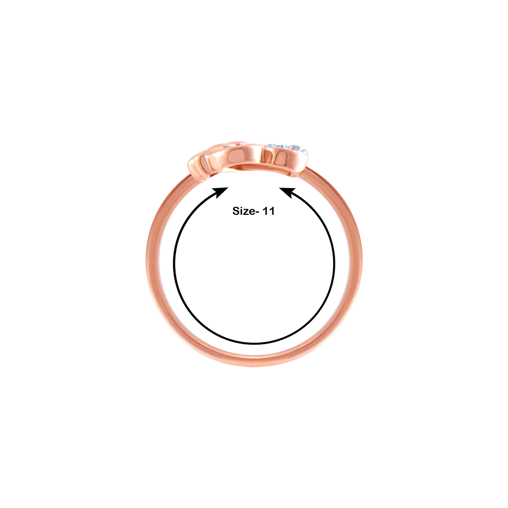 18k (750) Rose Gold And Diamond Ring For Women - Image 5