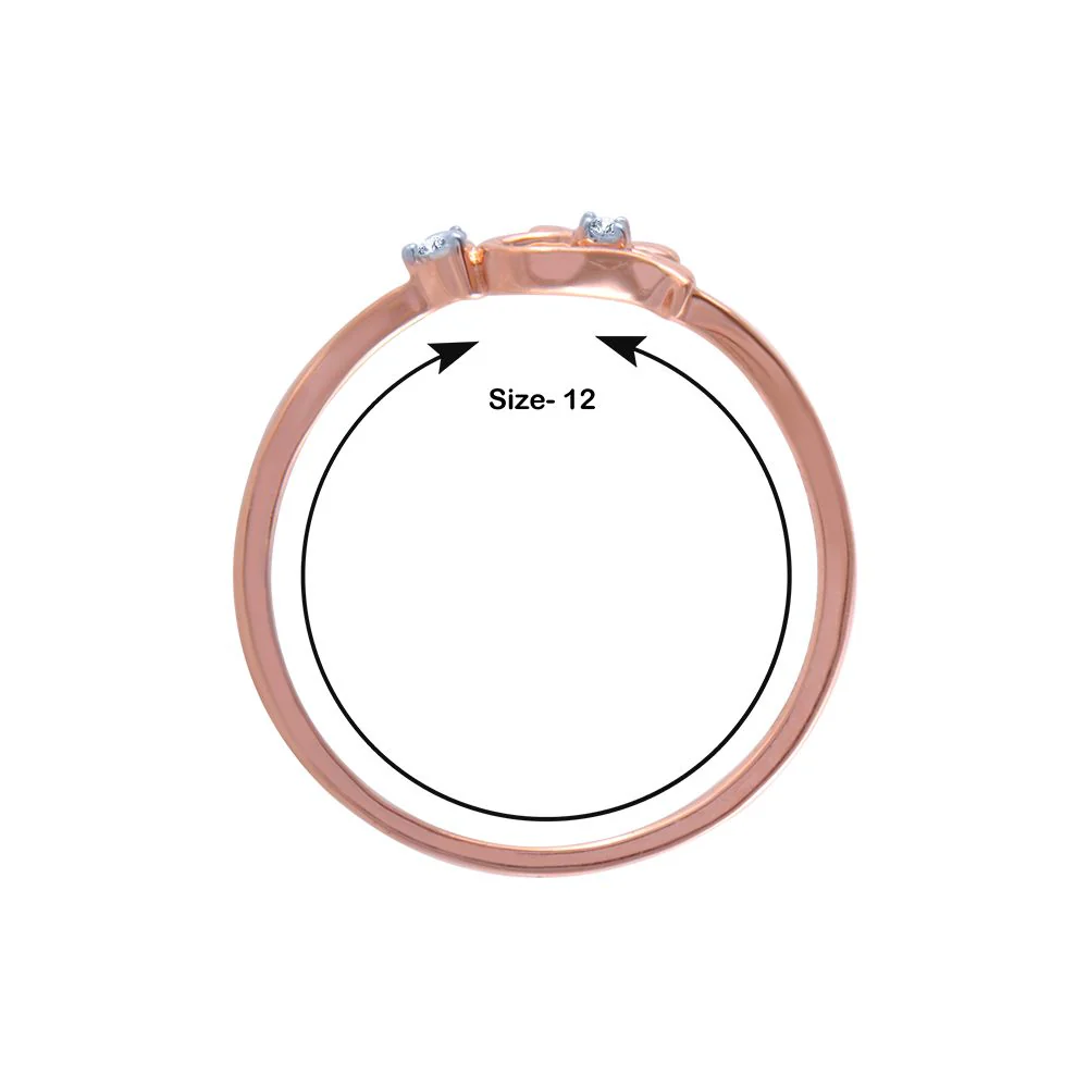 18k (750) Rose Gold And Diamond Ring For Women - Image 4