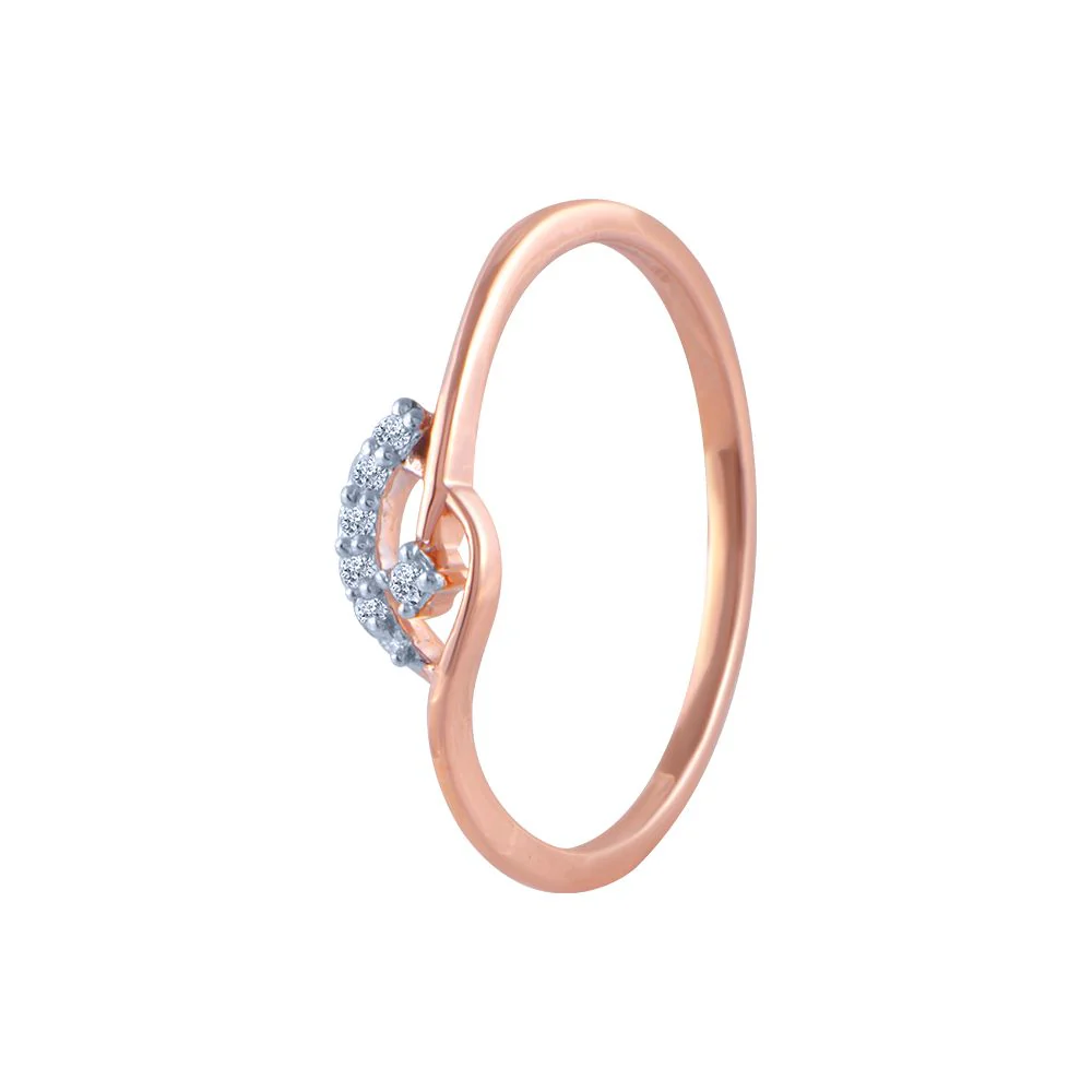18k (750) Rose Gold And Diamond Ring For Women - Image 3