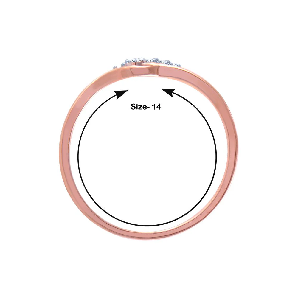 18k (750) Rose Gold And Diamond Ring For Women - Image 4