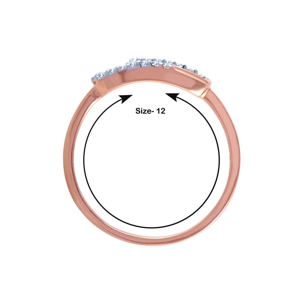18k (750) Rose Gold And Diamond Ring For Women - Image 2