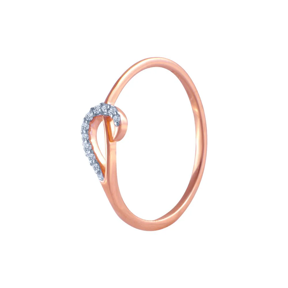 18k (750) Rose Gold And Diamond Ring For Women - Image 3