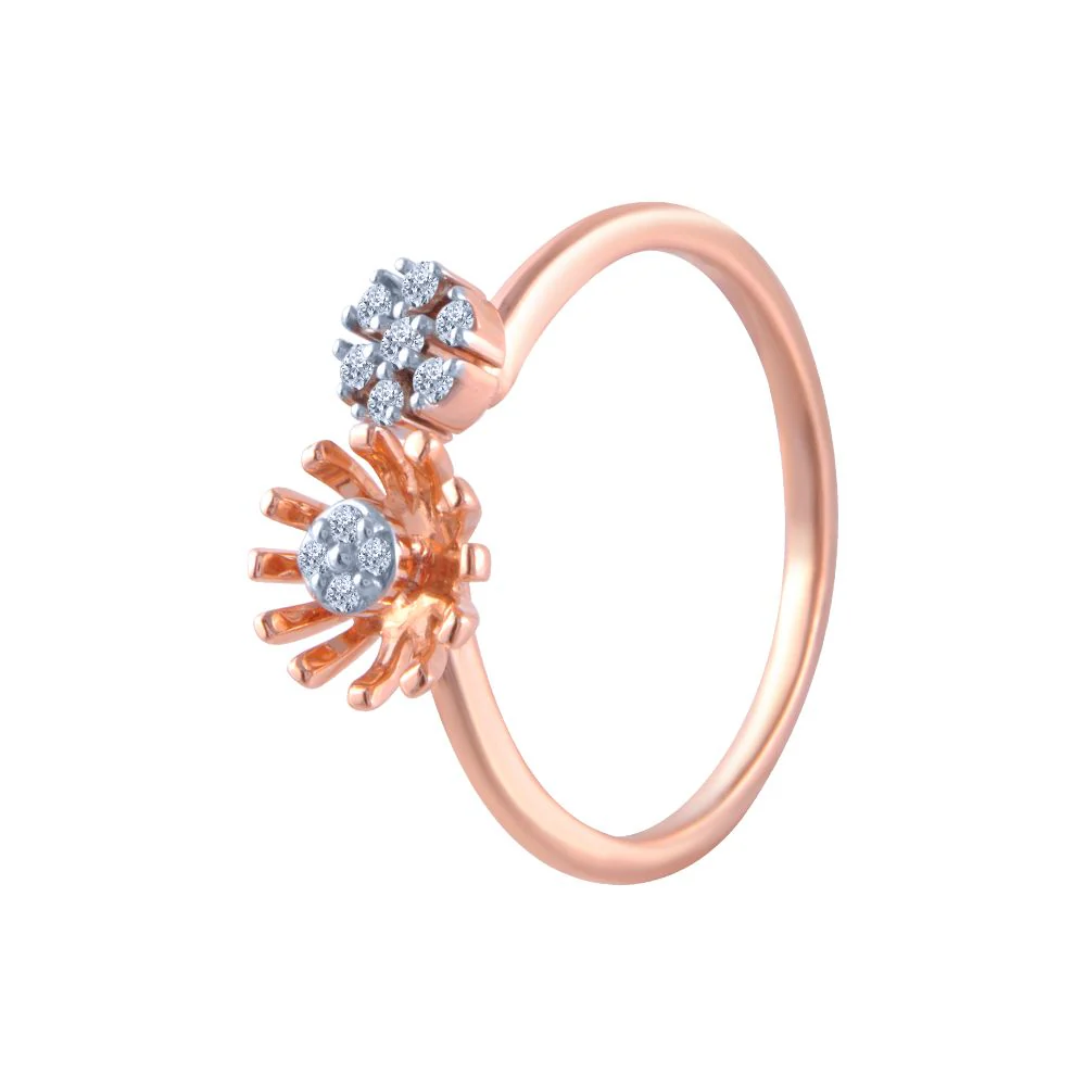 18k (750) Rose Gold And Diamond Ring For Women - Image 3