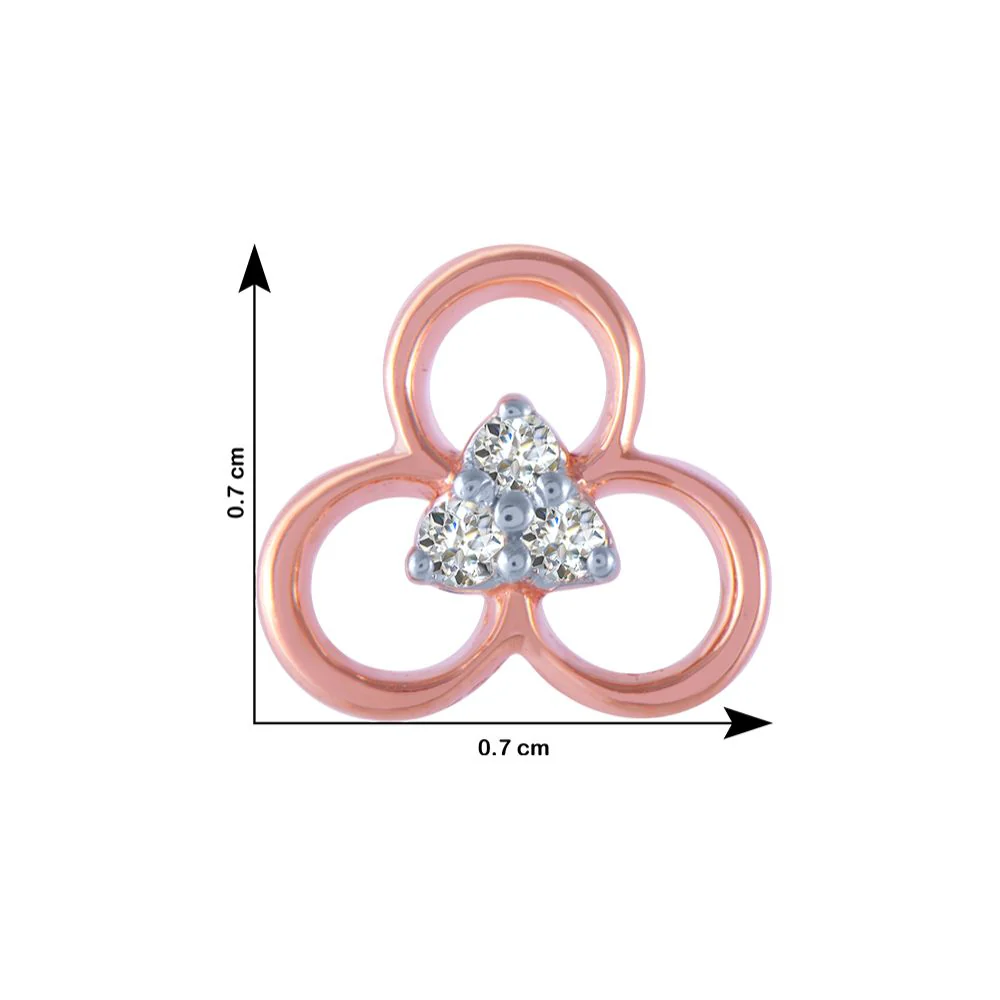 18k (750) Rose Gold And Diamond Stud Earrings For Women - Image 4