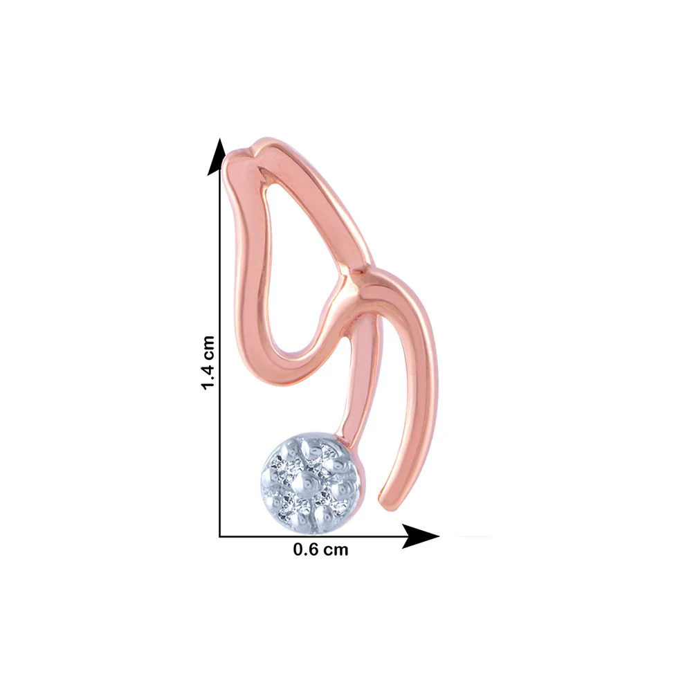18k (750) Rose Gold And Diamond Stud Earrings For Women - Image 4