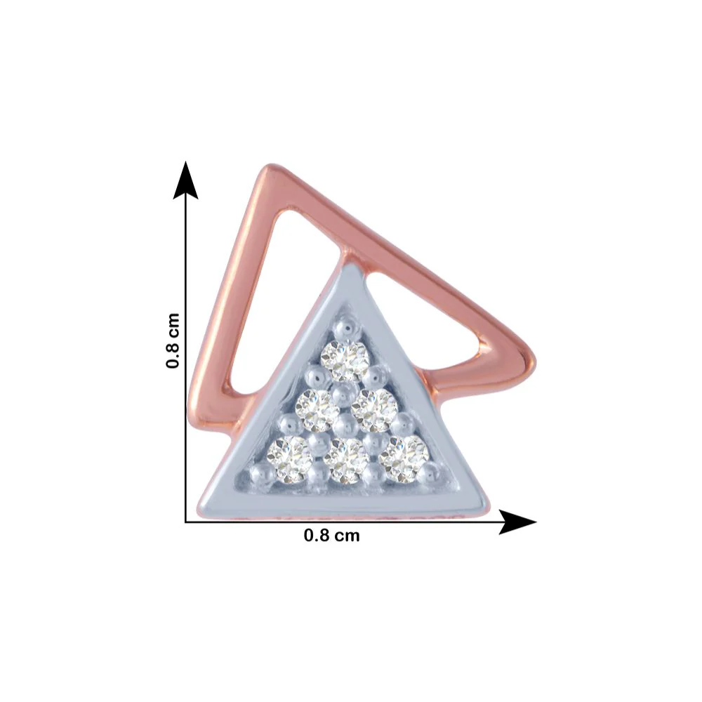 18k (750) Rose Gold And Diamond Stud Earrings For Women - Image 4