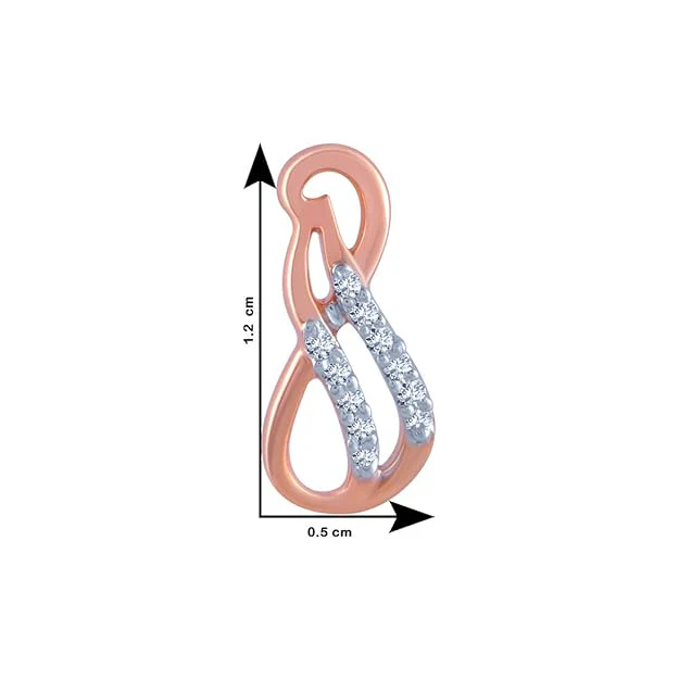 18k (750) Rose Gold And Diamond Stud Earrings For Women - Image 4