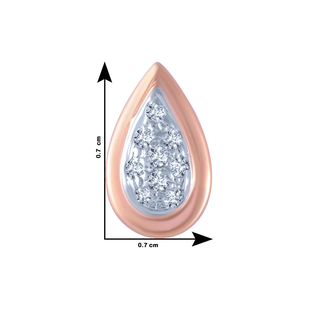 18k (750) Rose Gold And Diamond Stud Earrings For Women - Image 4