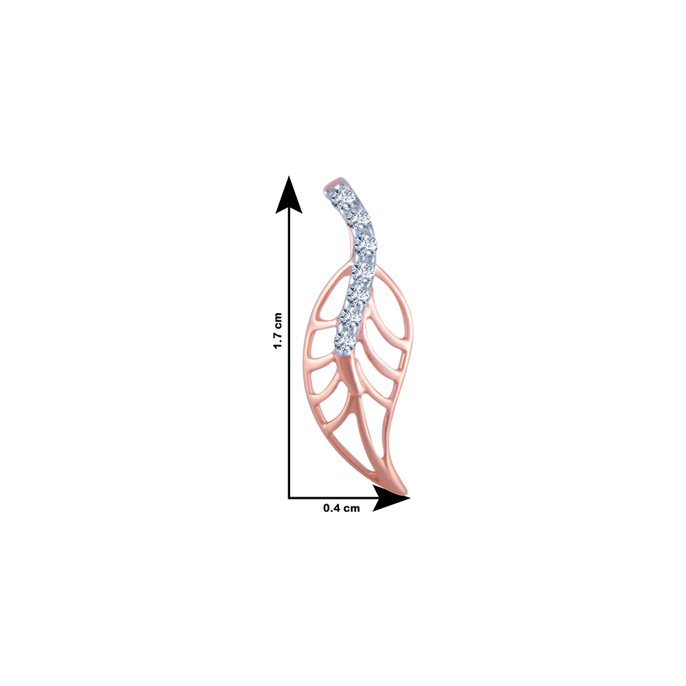18k (750) Rose Gold And Diamond Stud Earrings For Women - Image 4