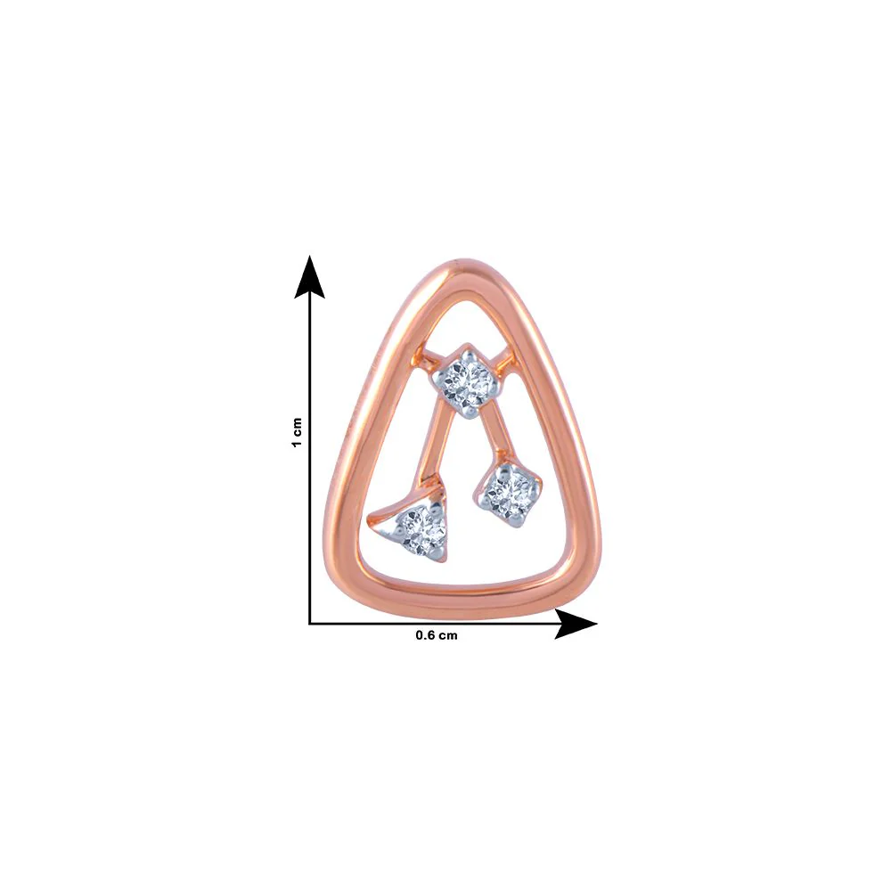 18k (750) Rose Gold And Diamond Stud Earrings For Women - Image 4