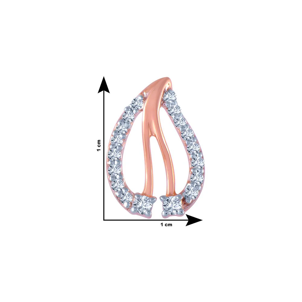 18k (750) Rose Gold And Diamond Stud Earrings For Women - Image 4