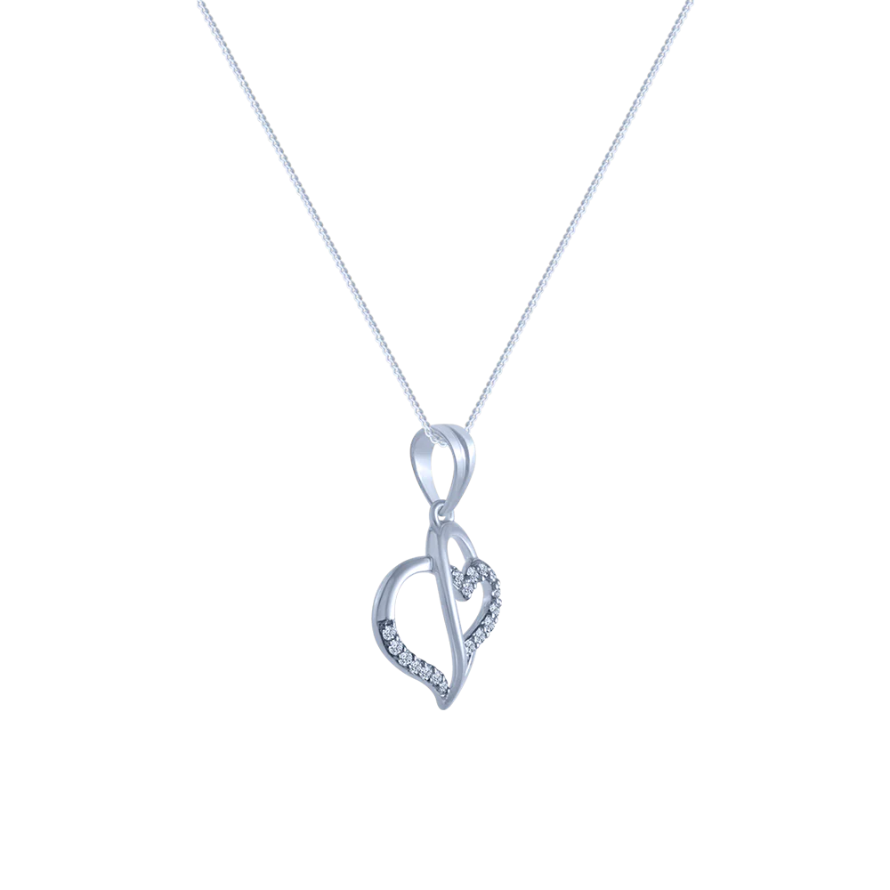 18k (750) White Gold And Diamond Pendant For Women - Image 2