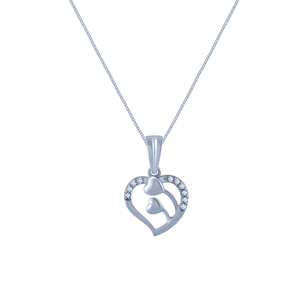 18k (750) White Gold And Diamond Pendant For Women