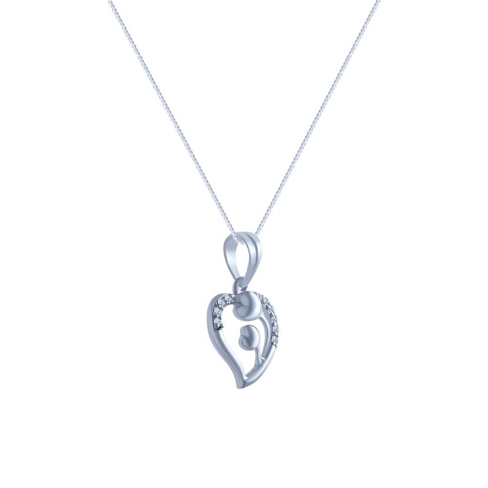 18k (750) White Gold And Diamond Pendant For Women - Image 2