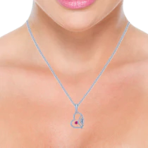 18k (750) White Gold And Diamond Pendant For Women - Image 4