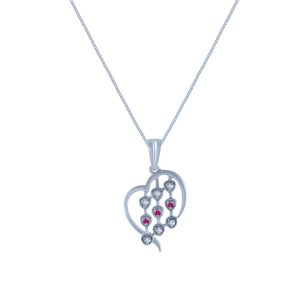18k (750) White Gold And Diamond Pendant For Women