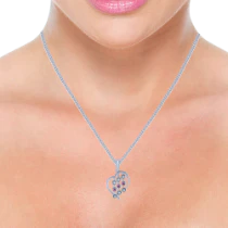 18k (750) White Gold And Diamond Pendant For Women - Image 4