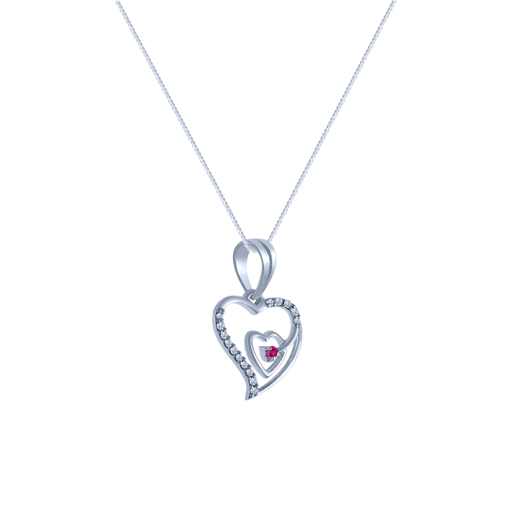 18k (750) White Gold And Diamond Pendant For Women - Image 2