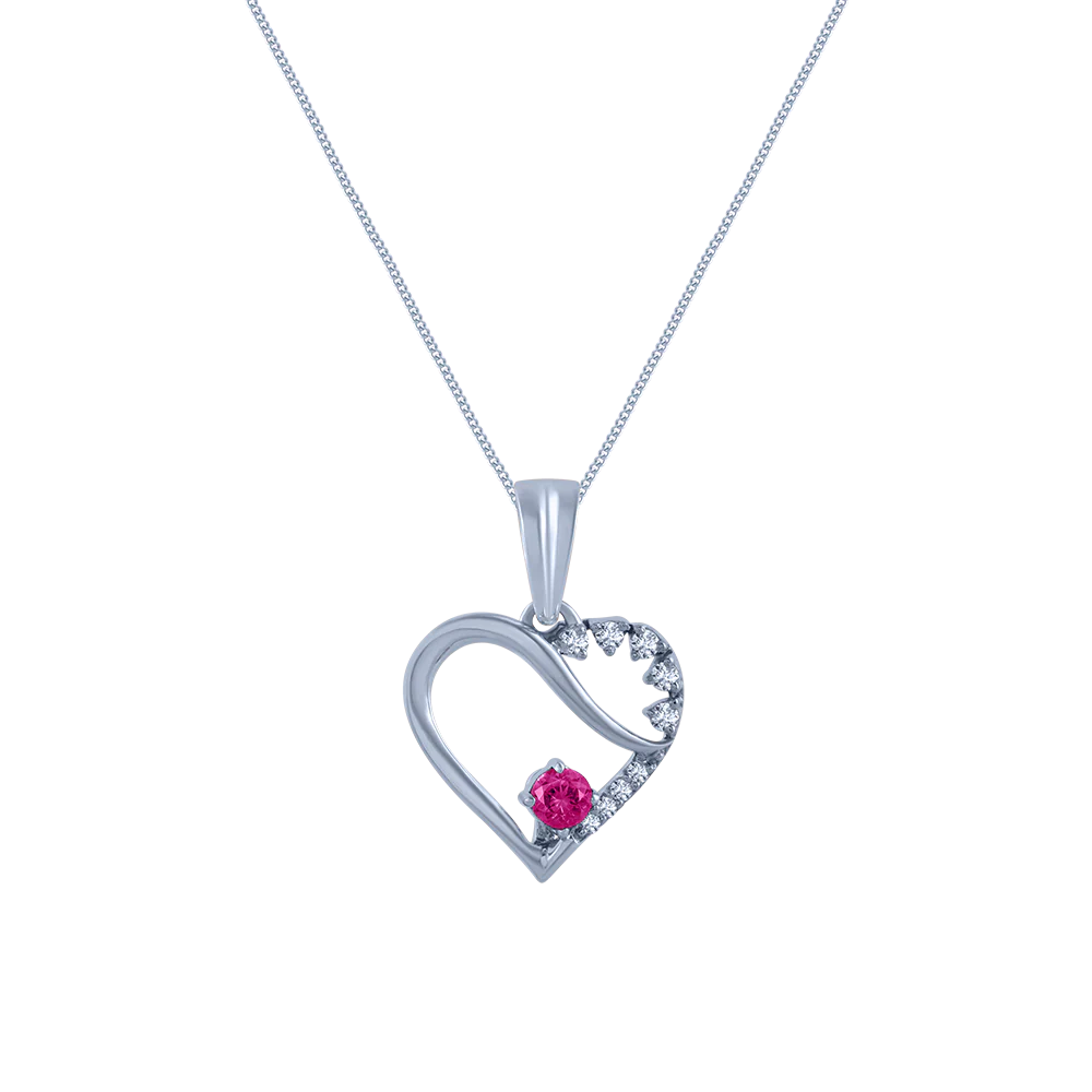 18k (750) White Gold And Diamond Pendant For Women