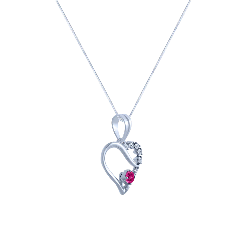 18k (750) White Gold And Diamond Pendant For Women - Image 2