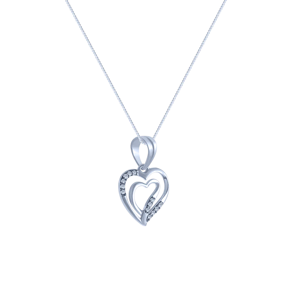 18k (750) White Gold And Diamond Pendant For Women - Image 2