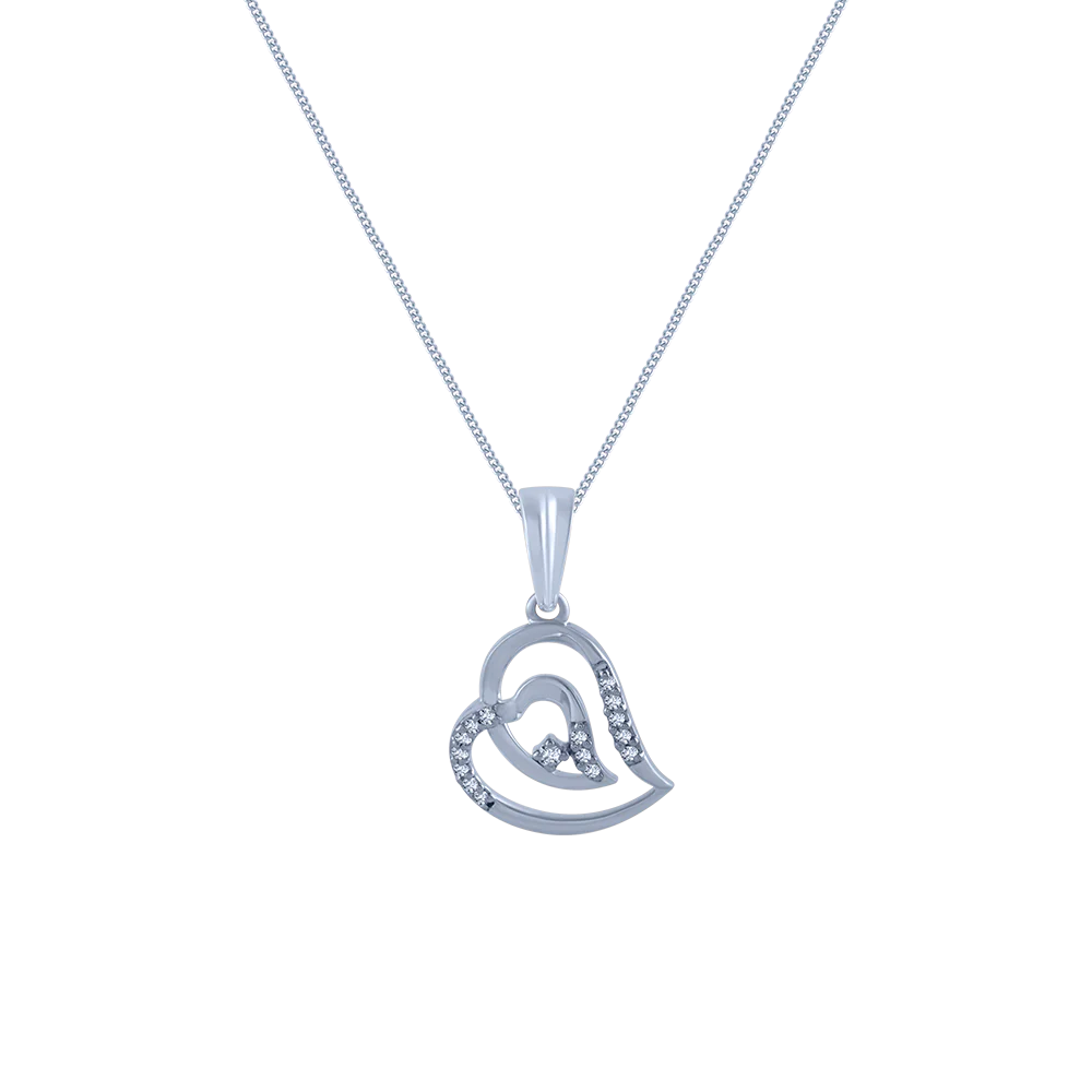 18k (750) White Gold And Diamond Pendant For Women