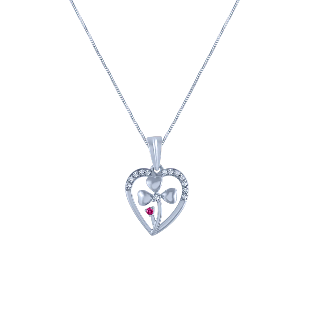 18k (750) White Gold And Diamond Pendant For Women