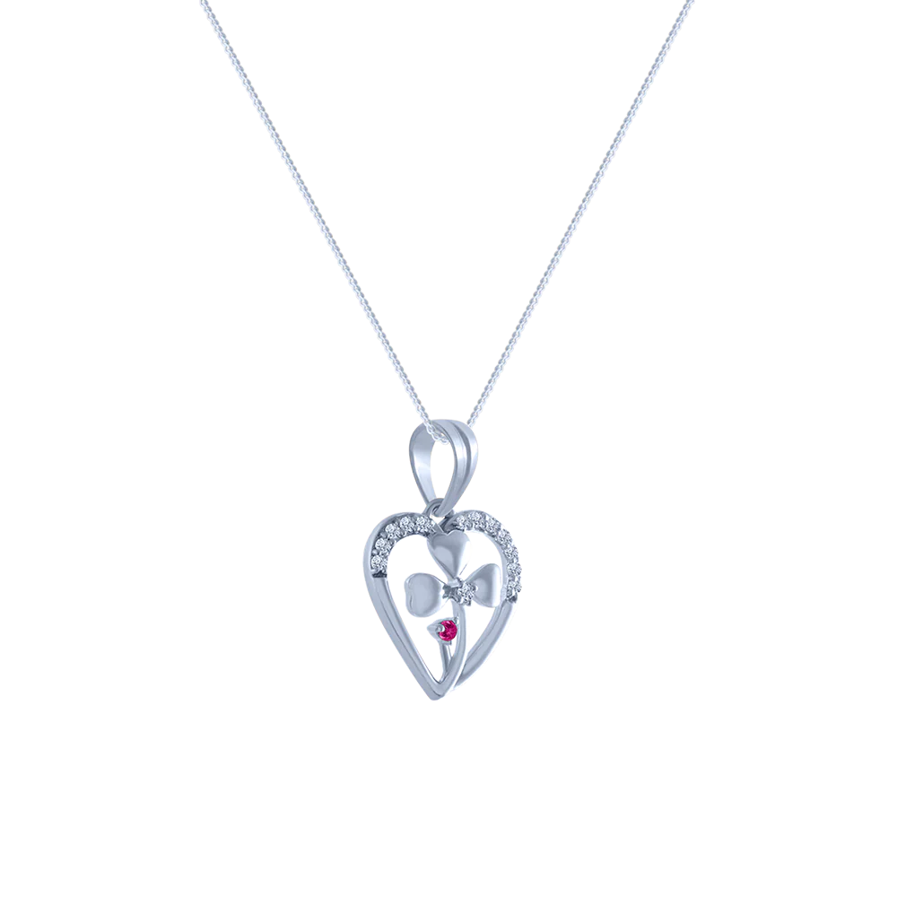 18k (750) White Gold And Diamond Pendant For Women - Image 2