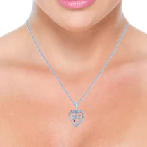 18k (750) White Gold And Diamond Pendant For Women - Image 4