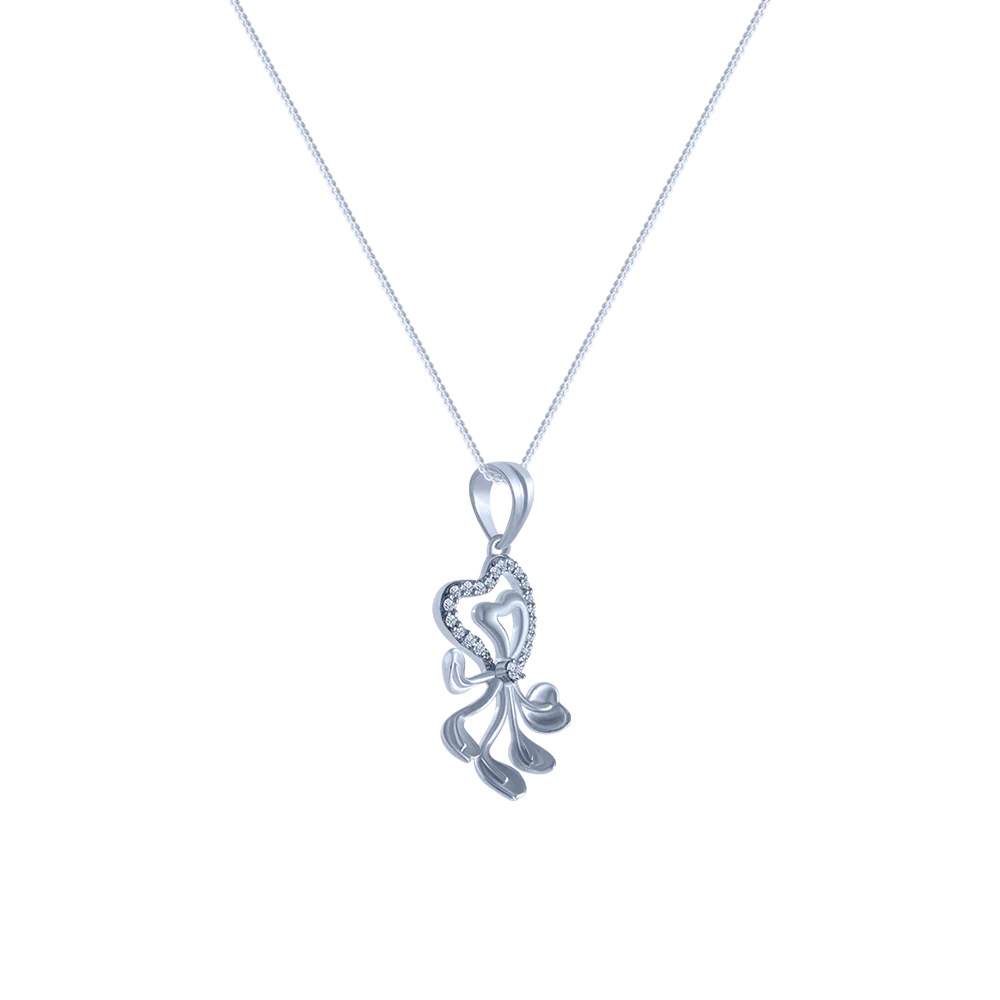 18k (750) White Gold And Diamond Pendant For Women - Image 2
