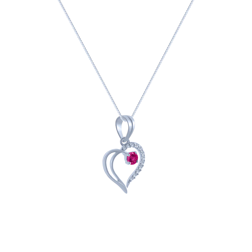 18k (750) White Gold And Diamond Pendant For Women - Image 2