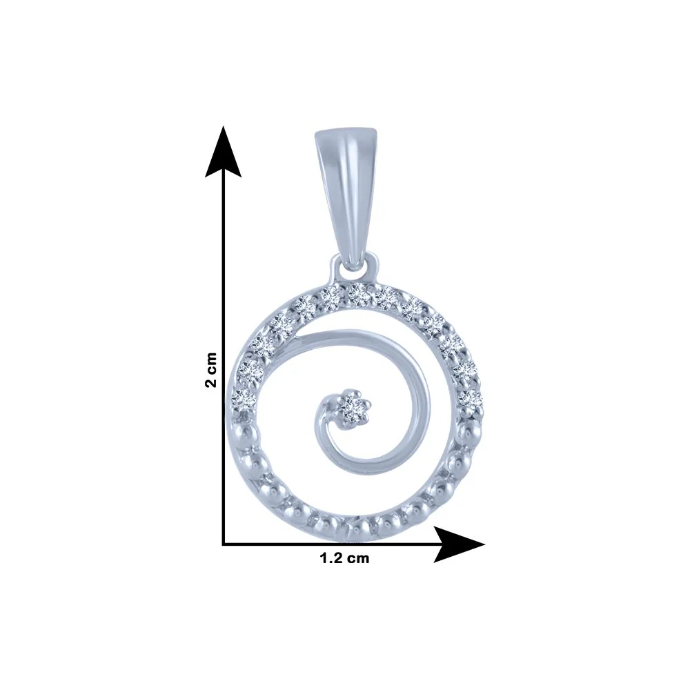 18k (750) White Gold And Diamond Pendant For Women - Image 3