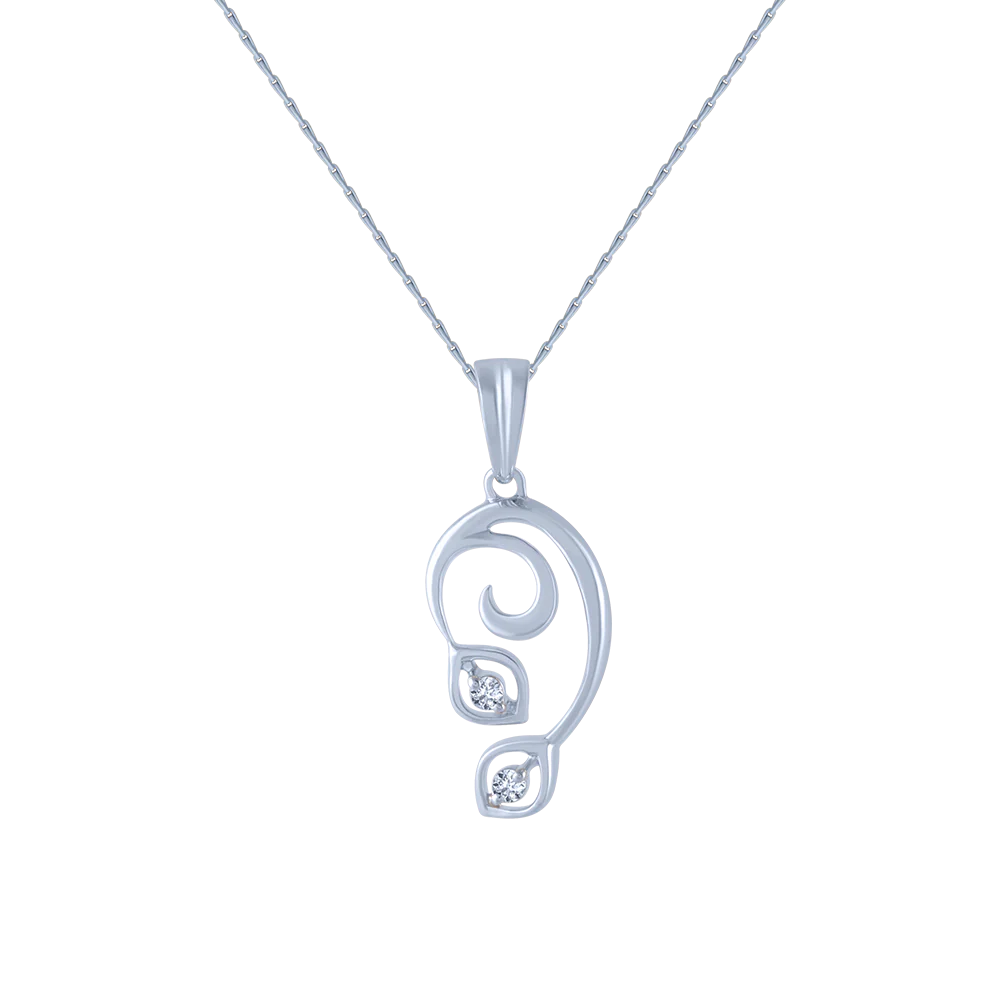 18k (750) White Gold And Diamond Pendant For Women